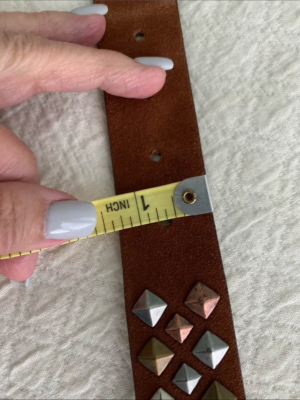 Beautiful embellished leather belt 42 inches long